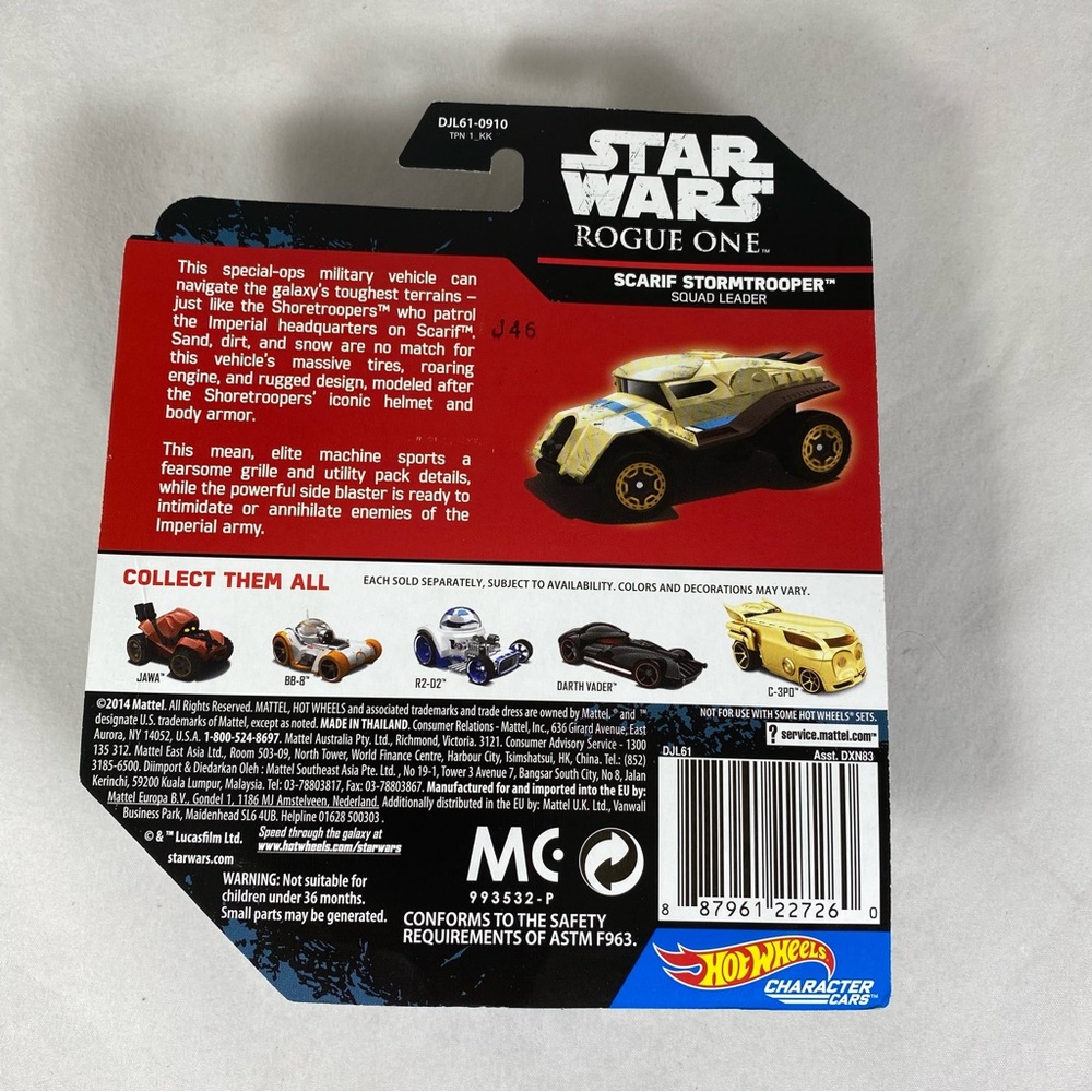 2014 Star Wars Hot Wheels Die Cast - Scarif Stormtrooper and K-250 - Picture 5 of 7